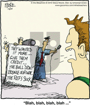 In the Bleachers on Tuesday December 10, 2013 Comic Strip