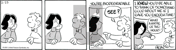 Drabble on Friday February 23, 2001 Comic Strip