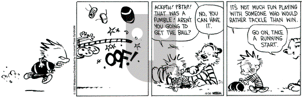 Calvin and Hobbes on Friday October 30, 1992 Comic Strip