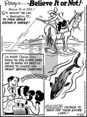 Ripley's Believe It or Not on Monday April 20, 1998 Comic Strip