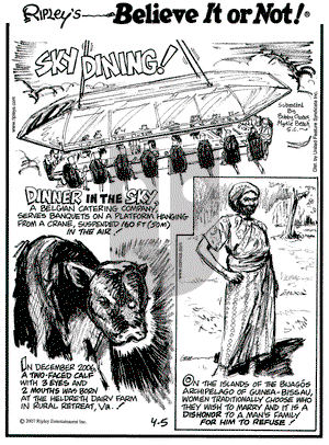 Ripley's Believe It or Not on Thursday April 5, 2007 Comic Strip