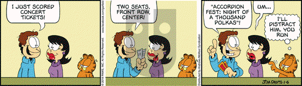 Garfield on Saturday January 6, 2018 Comic Strip