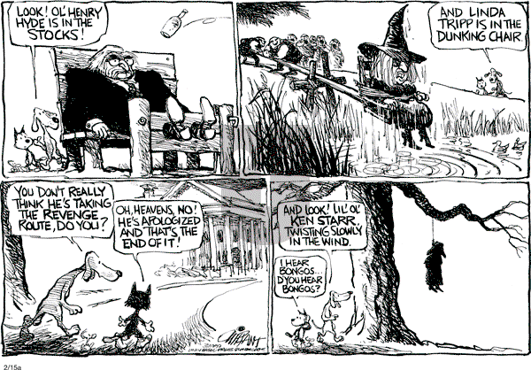 Pat Oliphant on Monday February 15, 1999 Comic Strip