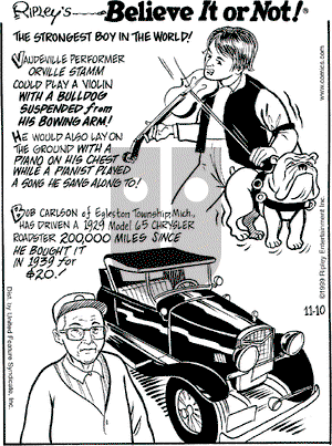 Ripley's Believe It or Not on Wednesday November 10, 1999 Comic Strip