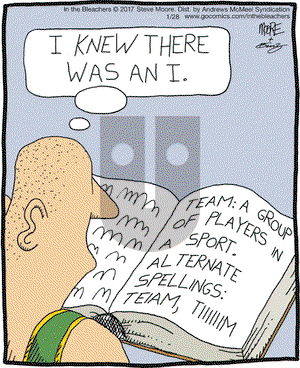 In the Bleachers on Saturday January 28, 2017 Comic Strip