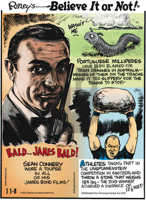 Ripley's Believe It or Not on Friday November 8, 2013 Comic Strip