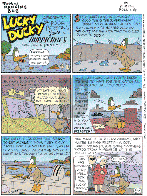 Tom the Dancing Bug on Saturday September 17, 2005 Comic Strip