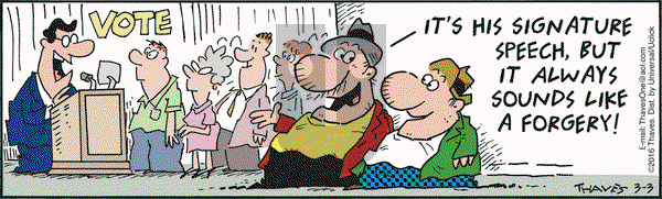 Frank and Ernest on Thursday March 3, 2016 Comic Strip