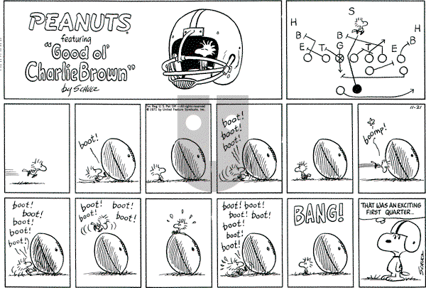 Peanuts - Sunday November 21, 1971 Comic Strip