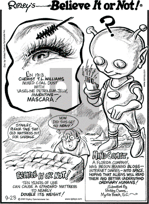 Ripley's Believe It or Not on Friday September 23, 2005 Comic Strip
