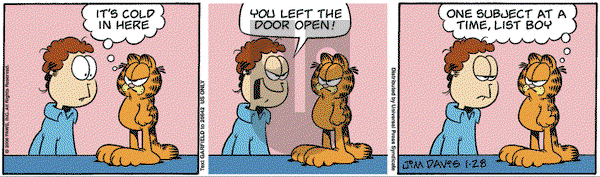 Garfield on Monday January 28, 2008 Comic Strip