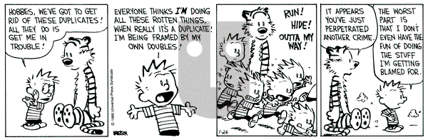 Calvin and Hobbes on Friday January 26, 1990 Comic Strip