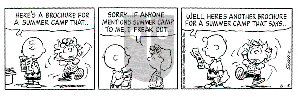 Peanuts on Wednesday June 5, 1996 Comic Strip