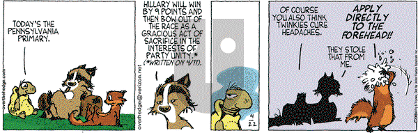 Over the Hedge on Tuesday April 22, 2008 Comic Strip