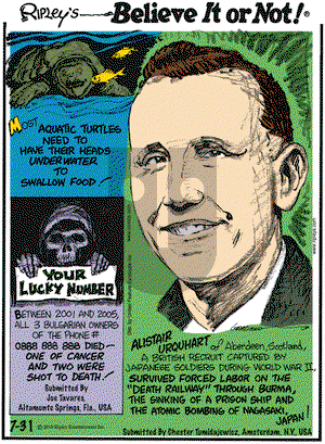 Ripley's Believe It or Not on Saturday July 31, 2010 Comic Strip