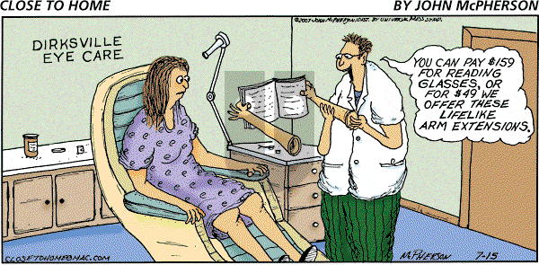 Close to Home on Sunday July 15, 2007 Comic Strip