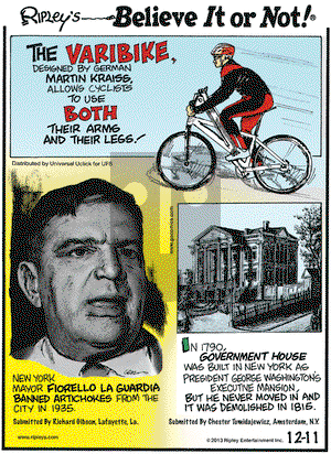 Ripley's Believe It or Not on Wednesday December 11, 2013 Comic Strip