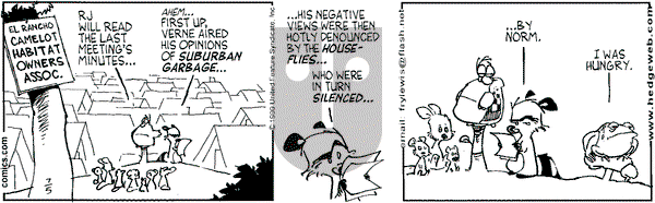 Over the Hedge on Monday July 5, 1999 Comic Strip
