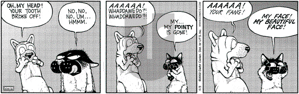 Get Fuzzy on Monday April 8, 2002 Comic Strip