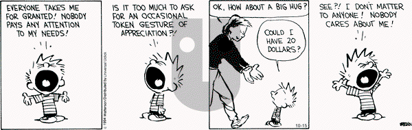 Calvin and Hobbes on Wednesday October 15, 2014 Comic Strip