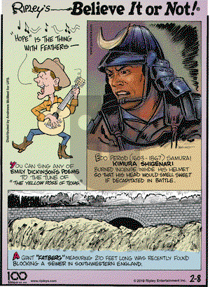 Ripley's Believe It or Not on Friday February 8, 2019 Comic Strip