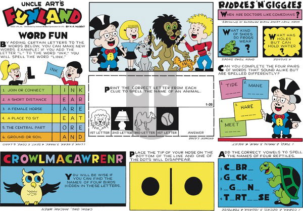 Uncle Art's Funland on Sunday January 26, 2025 Comic Strip