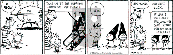 Calvin and Hobbes on Wednesday October 14, 2015 Comic Strip
