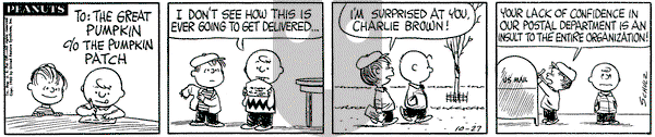 Peanuts on Thursday October 27, 1960 Comic Strip
