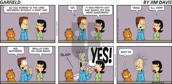 Garfield on Sunday August 13, 2017 Comic Strip