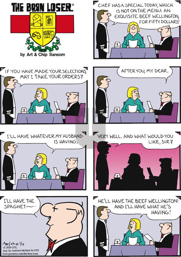 The Born Loser on Sunday January 19, 2020 Comic Strip