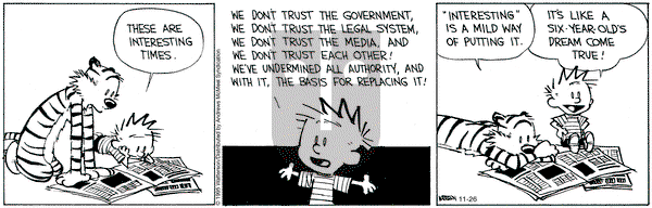 Calvin and Hobbes on Wednesday November 26, 2025 Comic Strip