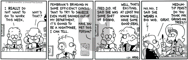 FoxTrot on Monday January 29, 1996 Comic Strip