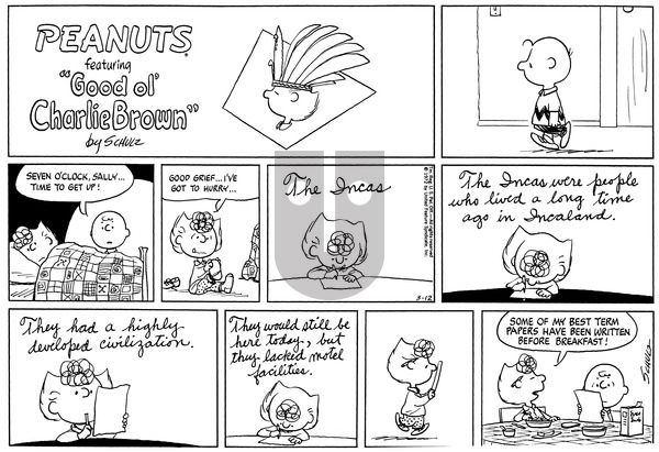 Peanuts on Sunday March 12, 1972 Comic Strip