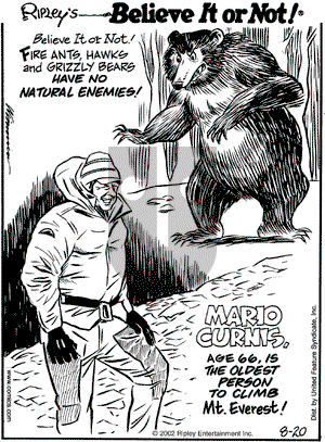 Ripley's Believe It or Not on Tuesday August 20, 2002 Comic Strip