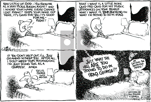 Pat Oliphant on Monday March 10, 2003 Comic Strip