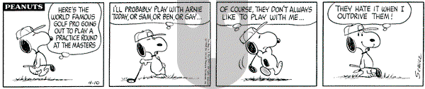 Peanuts on Wednesday April 10, 1968 Comic Strip