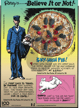 Ripley's Believe It or Not on Friday August 2, 2019 Comic Strip