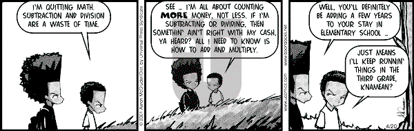 The Boondocks - Friday April 20, 2001 Comic Strip