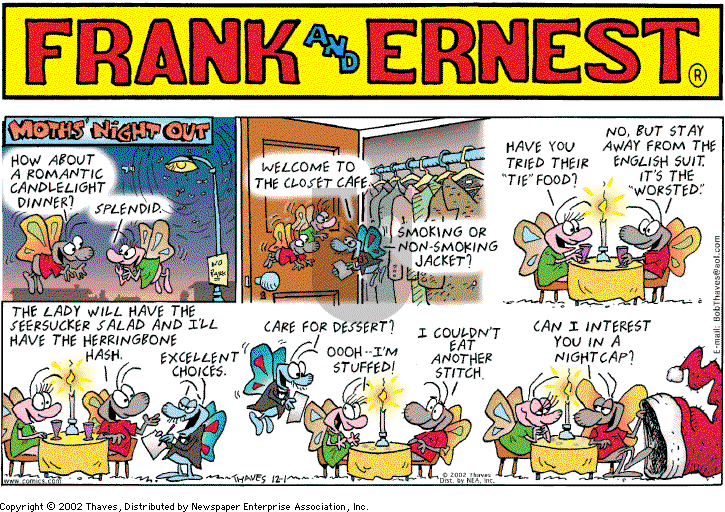 Frank and Ernest on Sunday December 1, 2002 Comic Strip