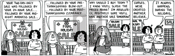 Cathy Classics on Wednesday December 6, 1995 Comic Strip