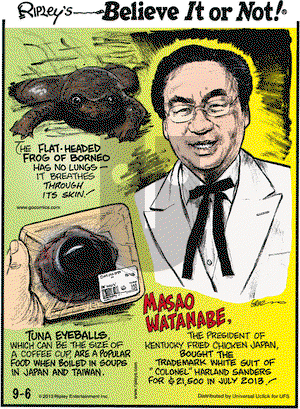 Ripley's Believe It or Not on Friday September 6, 2013 Comic Strip