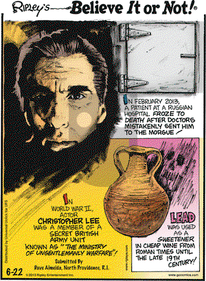 Ripley's Believe It or Not on Saturday June 22, 2013 Comic Strip