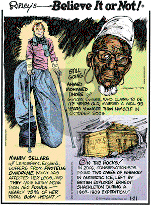 Ripley's Believe It or Not on Thursday January 21, 2010 Comic Strip