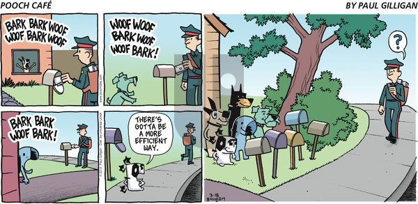Pooch Cafe on Sunday March 18, 2012 Comic Strip
