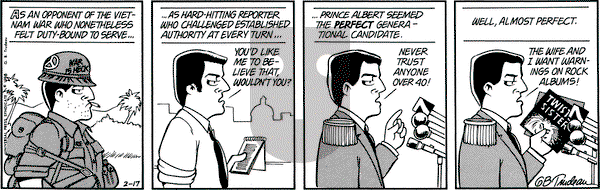 Doonesbury on Wednesday February 17, 1988 Comic Strip