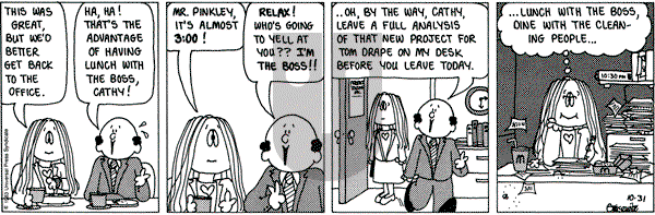 Cathy Classics on Monday October 31, 1983 Comic Strip
