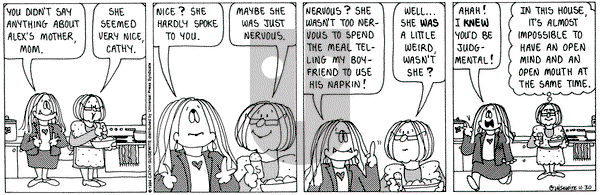 Cathy Classics on Wednesday November 30, 1994 Comic Strip