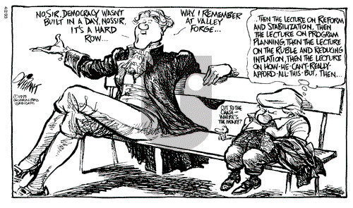Pat Oliphant on Friday April 2, 1993 Comic Strip