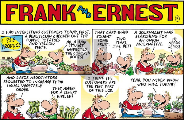 Frank and Ernest on Sunday March 16, 2014 Comic Strip