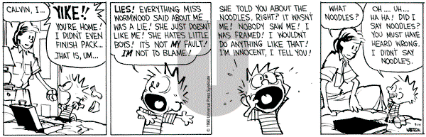 Calvin and Hobbes on Friday September 14, 1990 Comic Strip